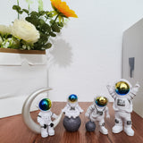 Ni-JASW Gradient Astronaut Statues Set of 4, Spaceman Figurines Space