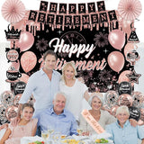 Retirement Party Decorations for Women 52Pcs PRE STRUNG Rose Gold