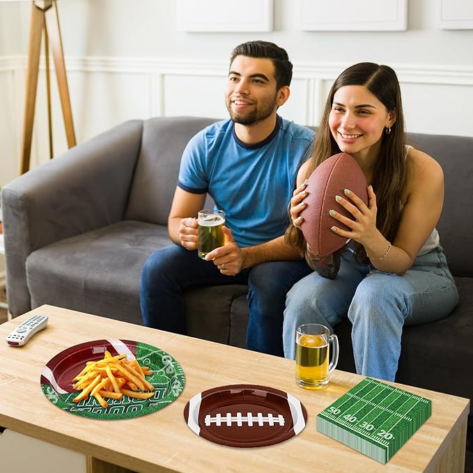 Football Party Supplies Set 150 PCS Dinnerware Decorations Include