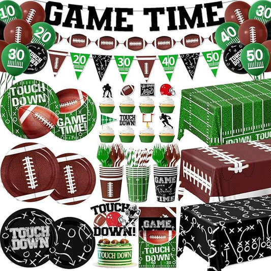Football Party Decorations Serve 24 189Pcs Football Party Supplies