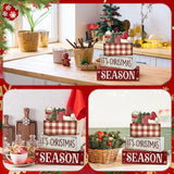 4 Pcs Christmas Table Decoration Wooden Hot Cocoa Santa Hat