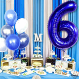 KatchOn, Giant Navy Blue Number 6 Balloon - 40 Inch | 6th Birthday