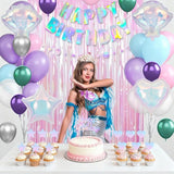 Mermaid Birthday Decorations for Girls Women Iridescent Birthday