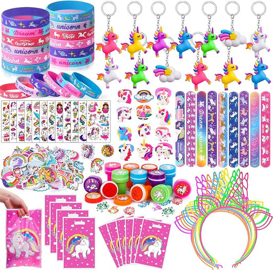 146Pcs Unicorn Party Favors Birthday Supplies Girls Headband Bag