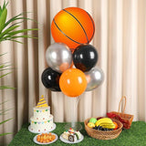 4 Sets Basketball Party Balloons Stand Kit with Basketball Foil