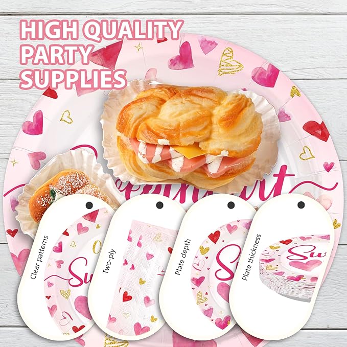 96Pcs Valentines 1st Birthday Party Decorations Valentine Sweet One
