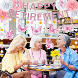 14pcs Pink Retirement Party Decorations for Women Butterfly Pink