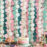 205 Ft Sage Green Dusty Rose Pink Khaki Beige Circle Dot Backdrop