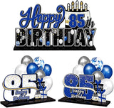 LINGTEER Happy 85th Birthday Blue Acrylic Table Topper Centerpieces