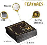 Cheers to Years Cocktail Napkins - 50 PK - 3-Ply Birthday Napkins 5x5
