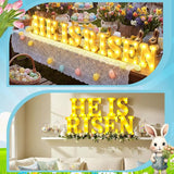 He is Risen Large LED Lights Easter Decorations for Bedroom Living