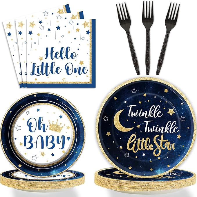 96 Pcs Twinkle Twinkle Little Star Party Gender Reveal Supplies for