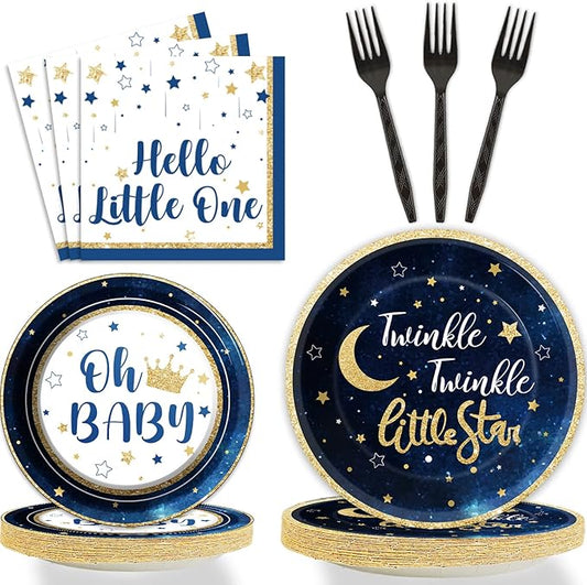 96 Pcs Twinkle Twinkle Little Star Party Gender Reveal Supplies for