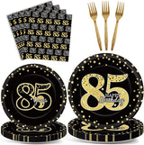96 Pcs 85th Birthday Party Supplies Tableware Plates Cheers to 85