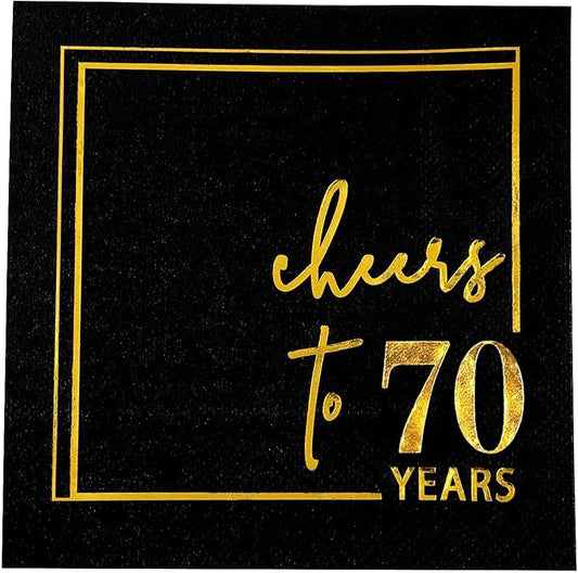 Cheers to Years Cocktail Napkins - 50 PK - 3-Ply Birthday Napkins 5x5