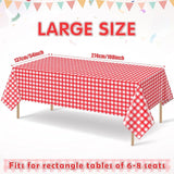 3pcs 54X108inch Red Checkered Tablecloth,Red Gingham Tablecloths
