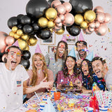 Black Rose Gold Balloon Garland Arch Kit Metallic Gold and Rose Gold