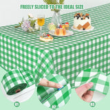 Kochorie 54 Inch x 300 Ft Light Green Checkered Plastic Table Cloth