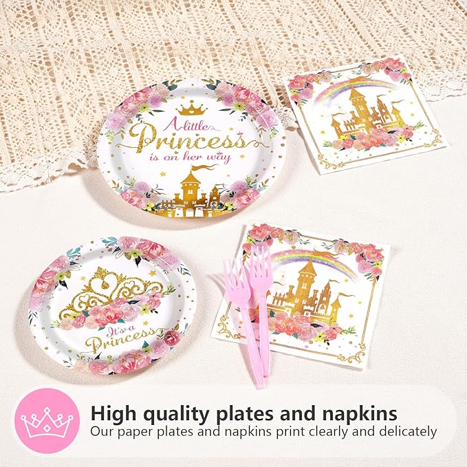 96Pcs Princess 1st Birthday Party Decorations One ce Upon a Time