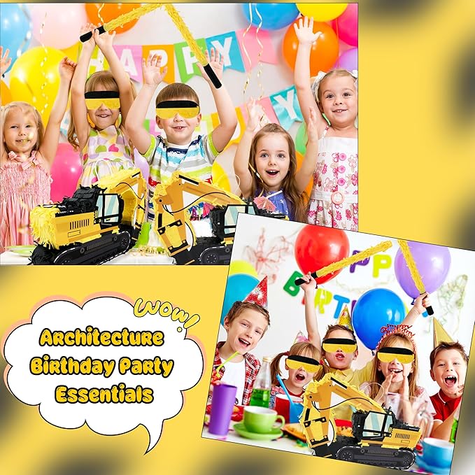 Construction Excavator Pinata Dump Truck Pinata with Bat Blindfold