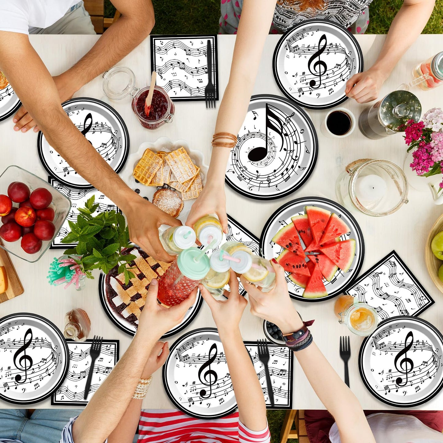 Musical Note Plates Napkins Music Themed Party Tableware Musical Notes