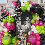 Halloween Balloon Arch Kit Hot Pink Green Black Balloons Garland