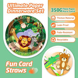 146Pcs Jungle Wild Animal Plates and Napkins Jungle Safari Party