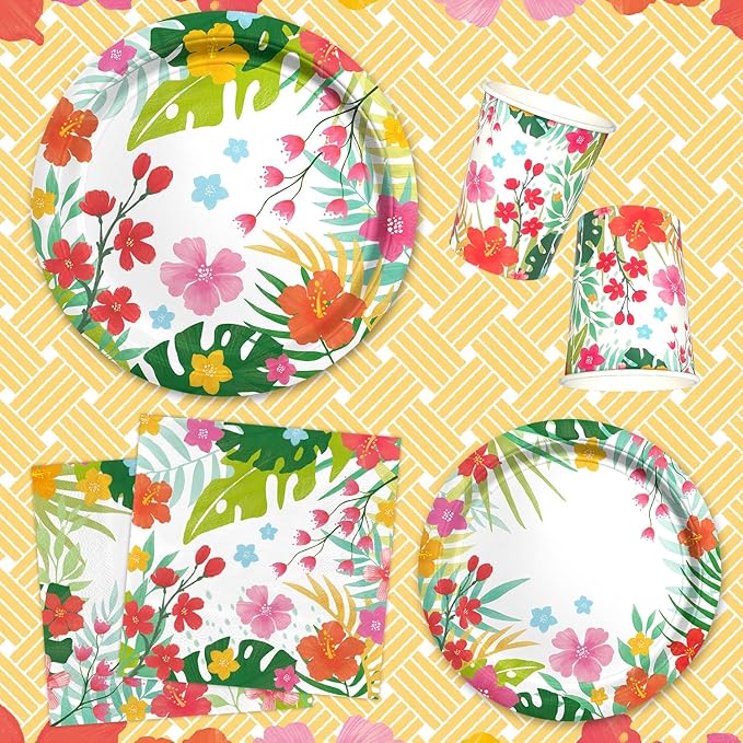 Tropical Luau Party Supplies Kit for 25 Aloha Hawaiian Party