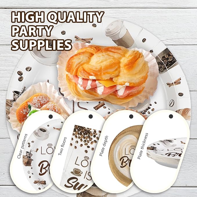 Love is Brewing Bridal Shower Decorations 96Pcs Coffee Themed Bridal