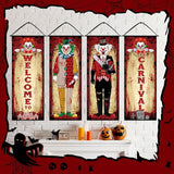 4 Pcs Vintage Halloween Carnival Decorations Evil Circus Carnival