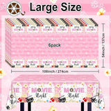 3 pcs Movie Night Decorations Pink Movie Night Tablecloths 108 x 54