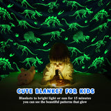 inhand Dinosaur Blanket for Kids Glow in the Dark Blanket Christmas