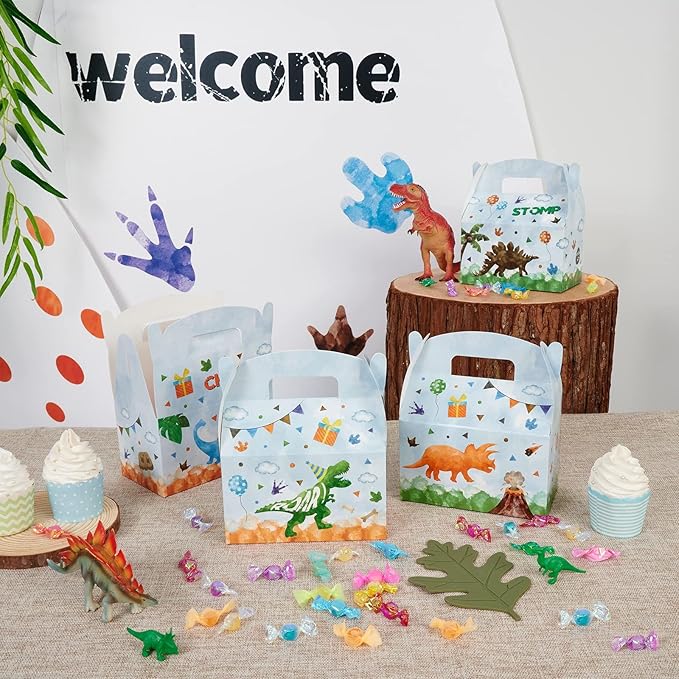 WERNNSAI 12 Pack Dinosaur Party Boxes - Dinosaur Birthday Decorations