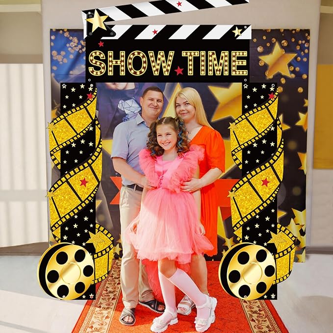 3 Pcs Casino Movie Night Porch Sign Banner Movie Theater Theme Party