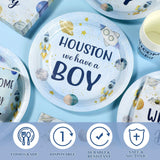 Hushee 200 Pcs Outer Space Baby Shower Paper Plates Napkins Cups Baby