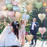 Pastel Colorful Heart Foil Balloons, 10PCS Assorted Rainbow Helium
