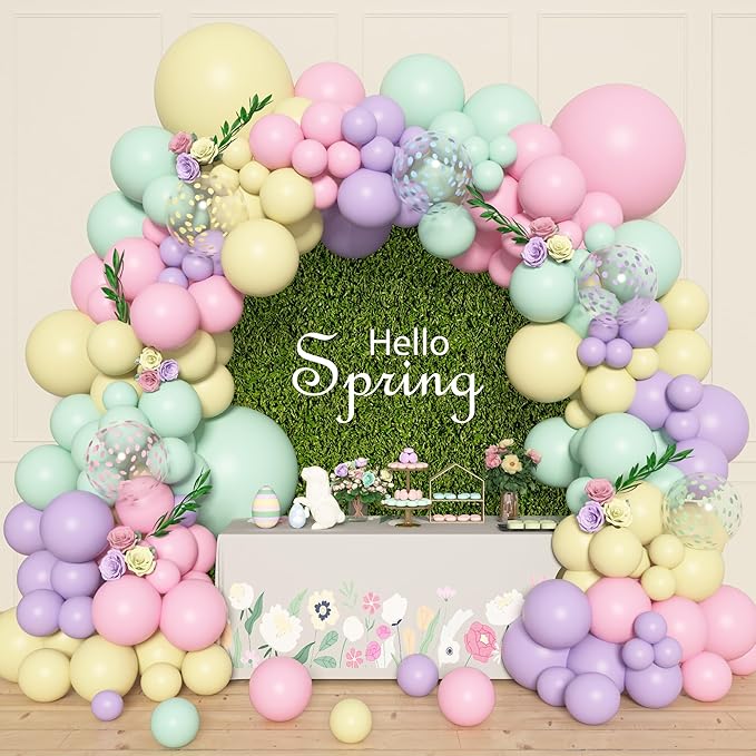 Amandir 153pcs Pastel Balloons Garland Arch Kit, Different Sizes 18
