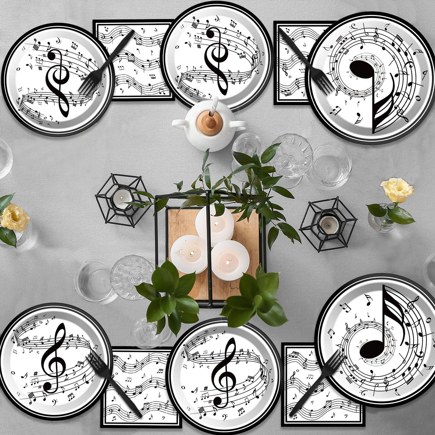 Musical Note Plates Napkins Music Themed Party Tableware Musical Notes