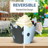 Cupcake Wrappers - Black Dot Wedding, Something Blue Bridal, She Said