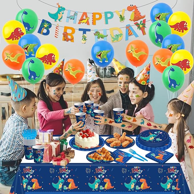 108PCS Dinosaur Birthday Party Supplies Dinosaur Party Decorations