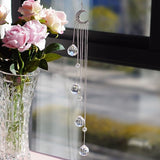 20.5inch Hanging Clear Crystal Suncatcher Ornaments with Moon Decor