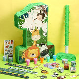93 Pcs Jungle Safari Party Favors Include Wild One Piñata Stick