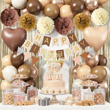Brown Birthday Decorations Tan Beige Cream Neutral Boho Balloons