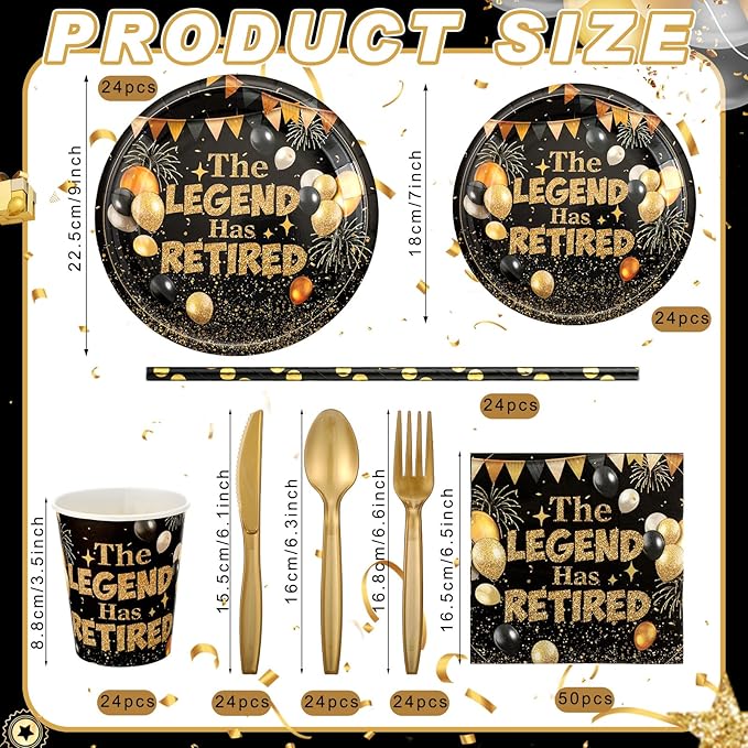 218 Pcs Retirement Party Decorations for Men Women the Legend Has