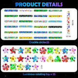 25 Pack Light Up Slap Bracelets for Kids Dinosaur Party Favors for