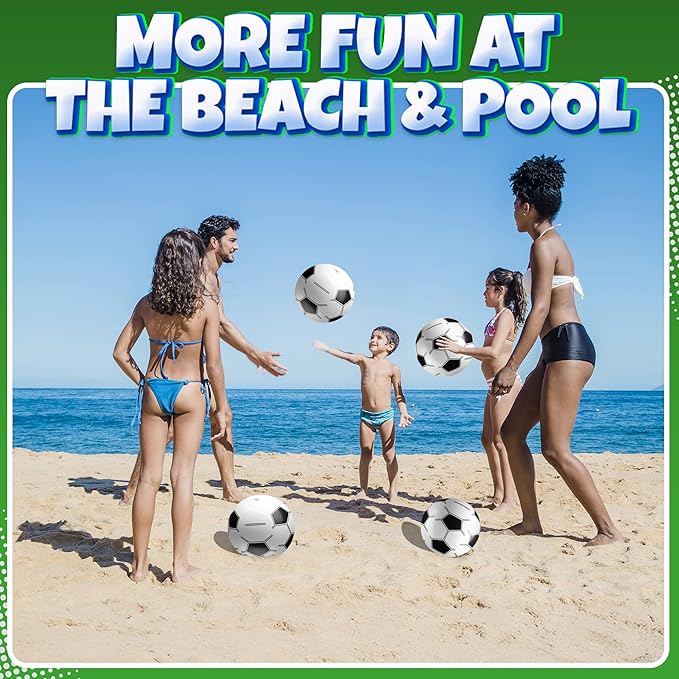 Inflatable Soccer Balls Pack of 12 16 inch Beach Balls Bulk for