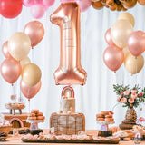 KatchOn, Rose Gold 1 Balloons for 1st Birthday - 40 Inch | Peach