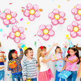 Charnoel 12 Pcs Light Pink Flower Balloon Huge Aluminum Foil Pastel
