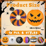 Halloween Party Decorations Black Orange Purple Hanging Spider Bat