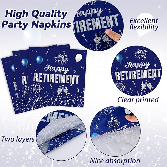 100PCS Retirement Party Supplies The Legend Has Retired Paper Plates